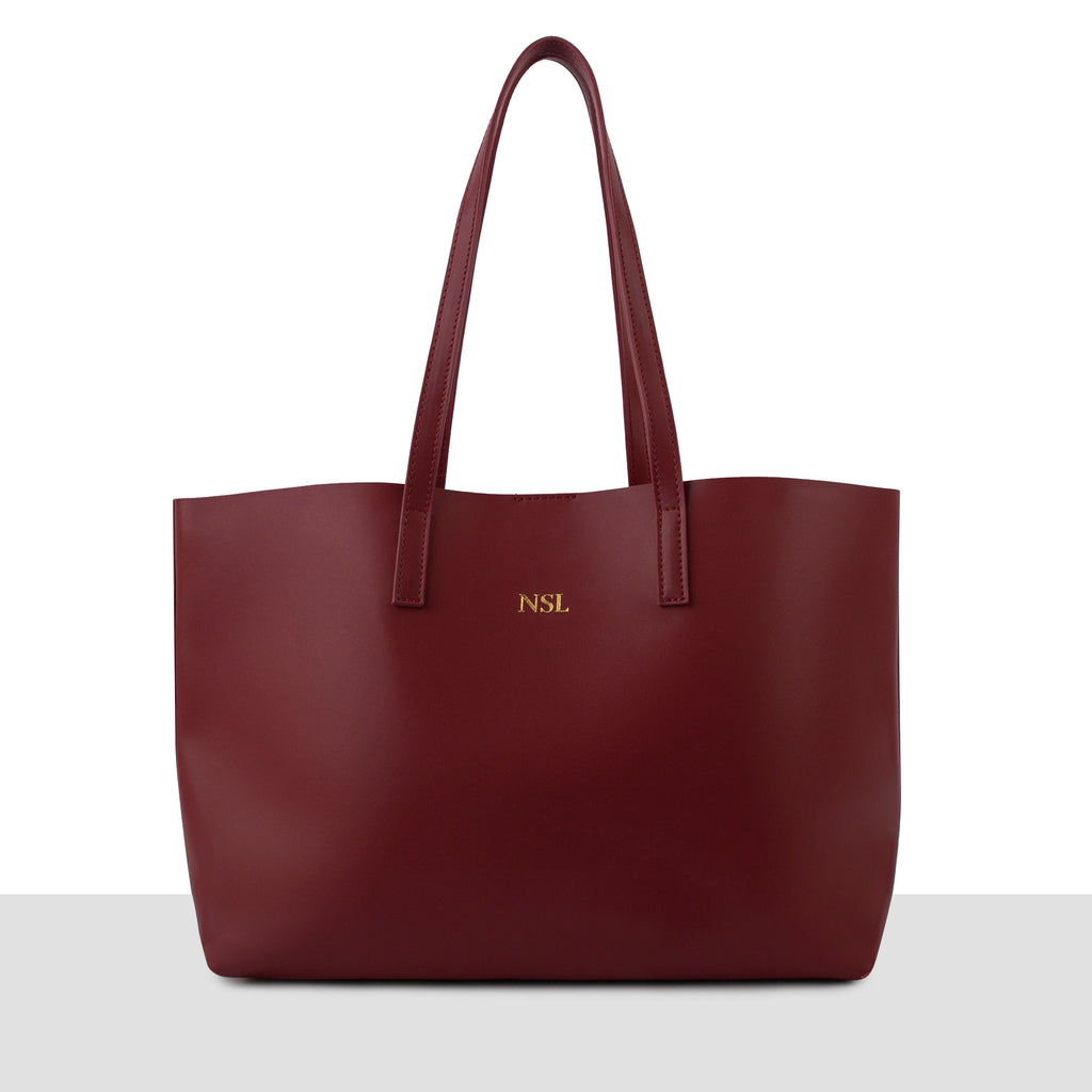 'Stockholm' Leather Tote Bag | Wine