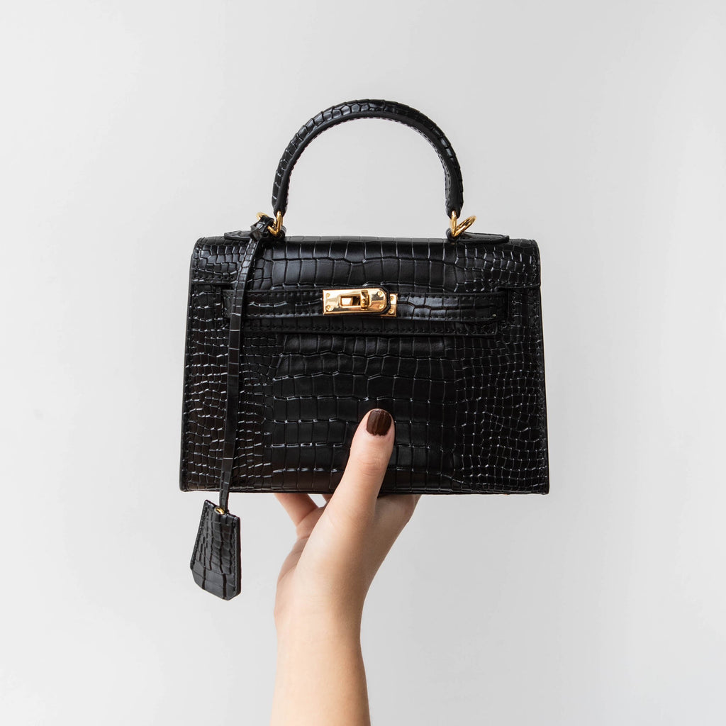 'Monaco' Black Leather Mini Bag