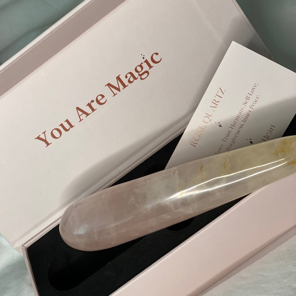 Yoni Pleasure Wand - Rose Quartz Crystal Edition